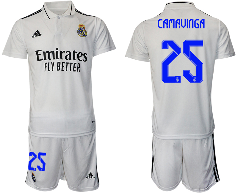 Men 2022-2023 Club Real Madrid home white 25 Adidas Soccer Jersey